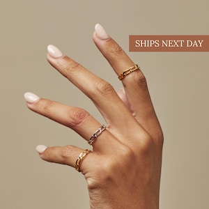 Bague LINK par Caitlyn Minimalist • Chaîne minimaliste • Bagues de l'amitié • Une bague à superposer indispensable • RR004