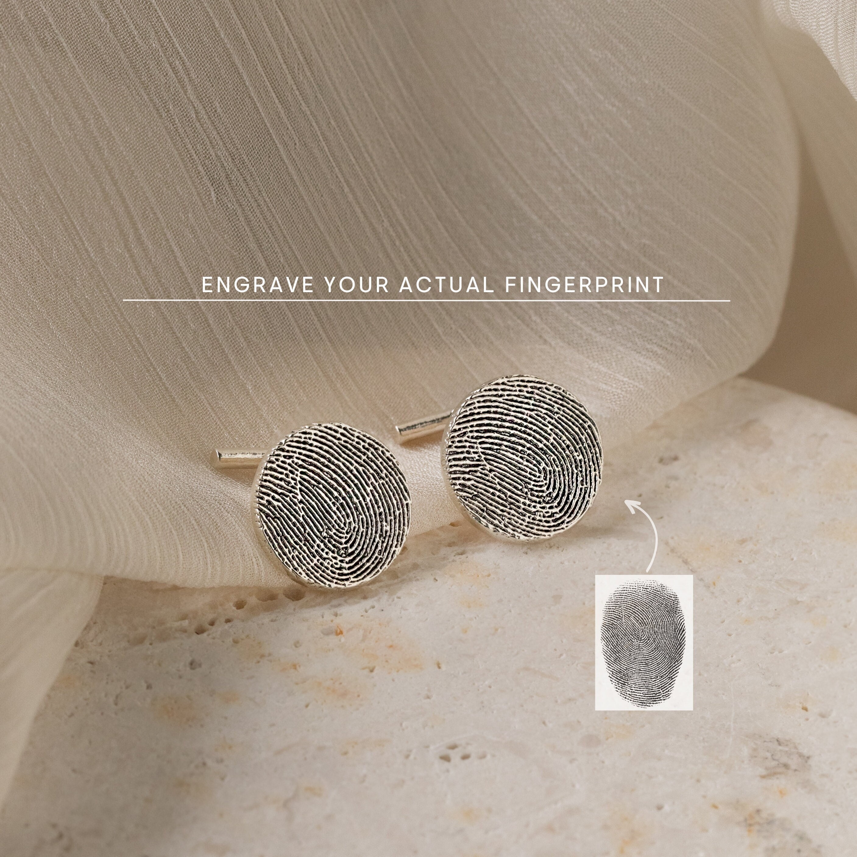 Fingerprint Cufflink Etsy