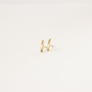 Bar Stud Earrings in Gold and Silver by Caitlyn Minimalist Dainty Earrings Minimalist Earrings, Perfect for a Minimalist Look ER131 image 2