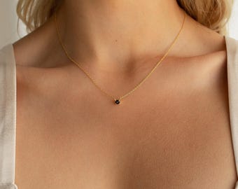 Onyx Dainty Charm Necklace by Caitlyn Minimalist • Trendy Layering, Minimalist Necklace for Summer • Best Friend Gift • NR048
