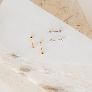 Duo Ball Earrings by Caitlyn Minimalist • Dainty Ball Stud Earrings • Minimalist Earrings • Silver Jewelry • Birthday Gift for Her • ER088