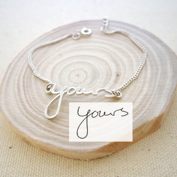 Handwriting Bracelet Custom Actual Handwriting Jewelry image 2