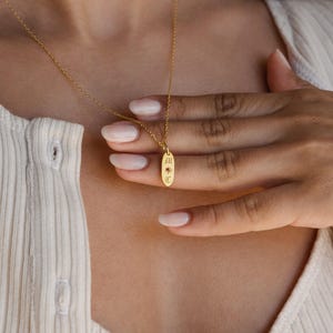 Engraved Initial Pendant Necklace by Caitlyn Minimalist • Custom Birthstone Letter Necklace • Couples Jewelry • Girlfriend Gift • NM126NIF69
