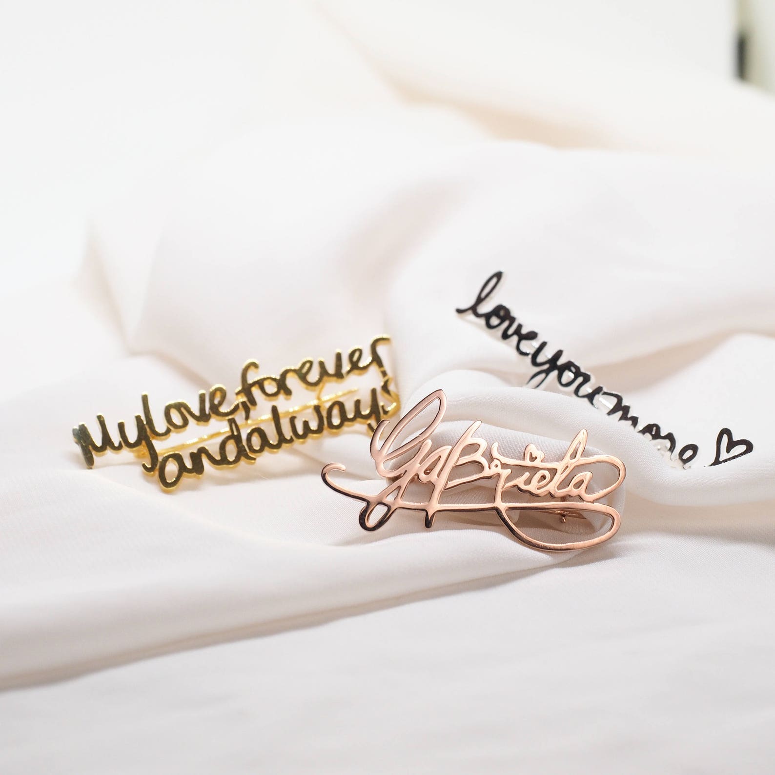 Custom Handwriting Pin Personalized Signature Brooch - Etsy