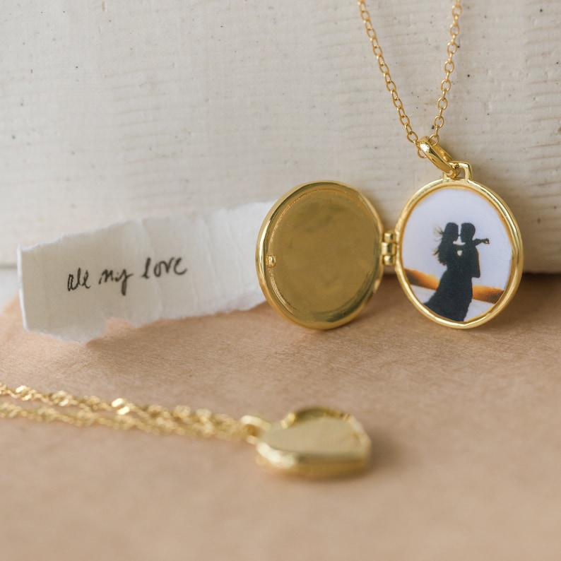 Locket Necklaces by CaitlynMinimalist Gold Heart Locket, Pearl Lockets, Photo Necklaces Gifts for Mom Perfect Anniversary Gift for Her image 5