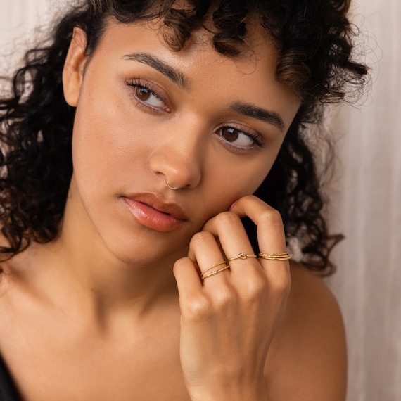 ★Caitlyn Minimalist★ 細身 スタッキングリング セット 3点 Dainty Skinny Stacking Rings Set | Caitlyn Minimalist