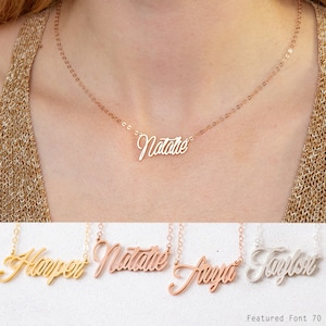 Name Necklace in Sterling Silver Custom Name Necklace in Gold, Rose Gold Personalized Gift for Her GIFT FOR MOM NH02F68 image 6