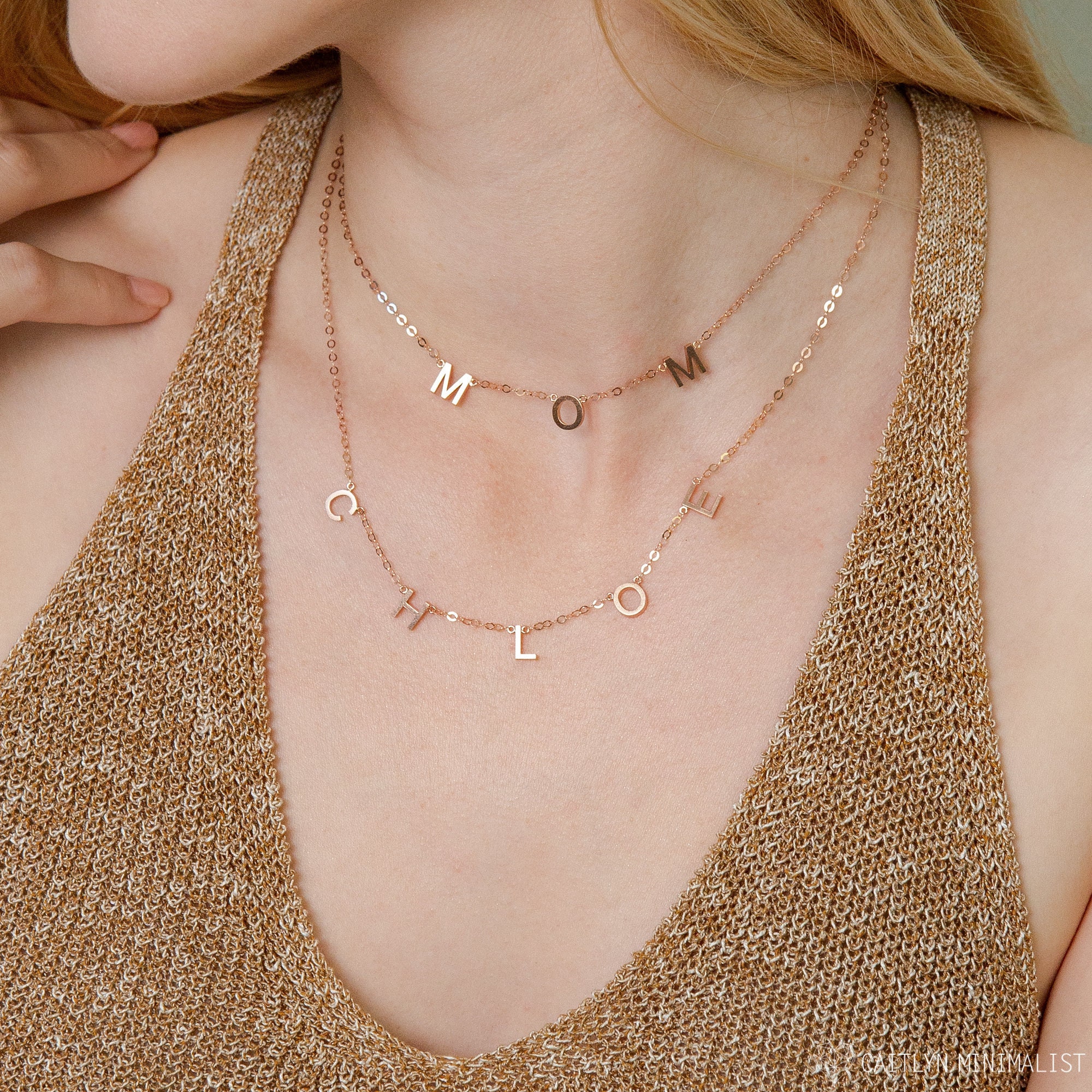Custom Letter Necklace Custom Name 