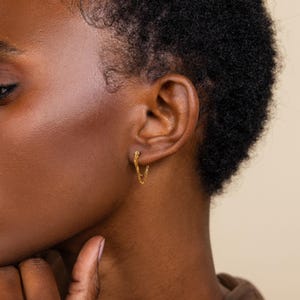 Chain Flat Back Earrings by Caitlyn Minimalist • Dainty Dangling Cartilage Earrings • Statement Jewelry • Birthday Gift • ER460 image 5