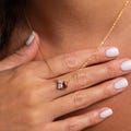 Toi et Moi Gemstone Necklace by CaitlynMinimalist • Emerald & Pear Cut Birthstone Necklace • Personalized Jewelry • Anniversary Gift • NM140