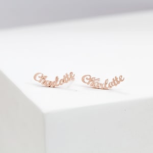 Custom Name Earrings • Personalized Gift for Her • Minimalist Earrings • Personalized Earrings • Mother's Gift • Birthday Gift • CH08F60 image 3