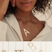 Sideways Initial Necklace • Large Initial Necklace • Oversized Letter Necklace • Monogram Necklace • Bridesmaids Gifts • NM40F39 