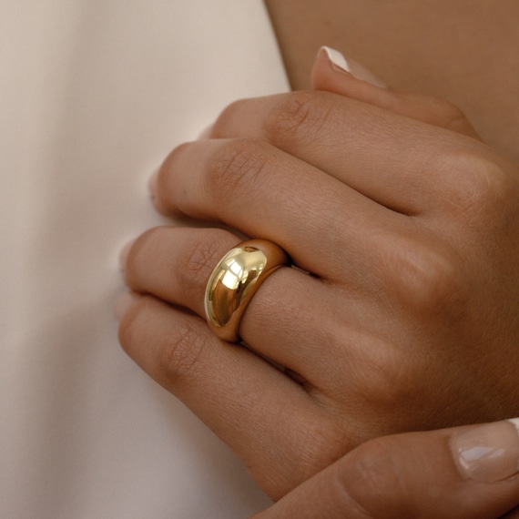 Chunky ring gold handmade  Bague, Grosse bague, Bagues en or