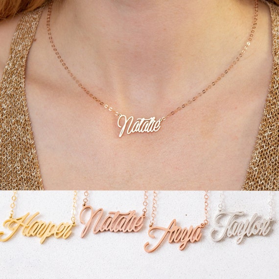 Name Necklace in Sterling Silver Custom Name Necklace in - Etsy