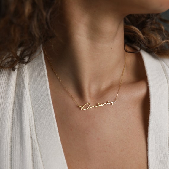 Minimalist Name Necklace Baby Name 