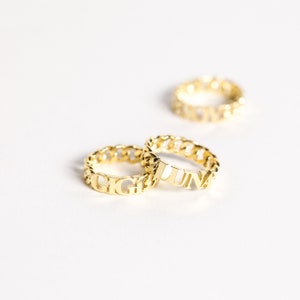 Curb Chain Name Ring by CaitlynMinimalist Curb Link Name Ring Custom Name Ring Bridesmaid Gifts RM65F33 image 4