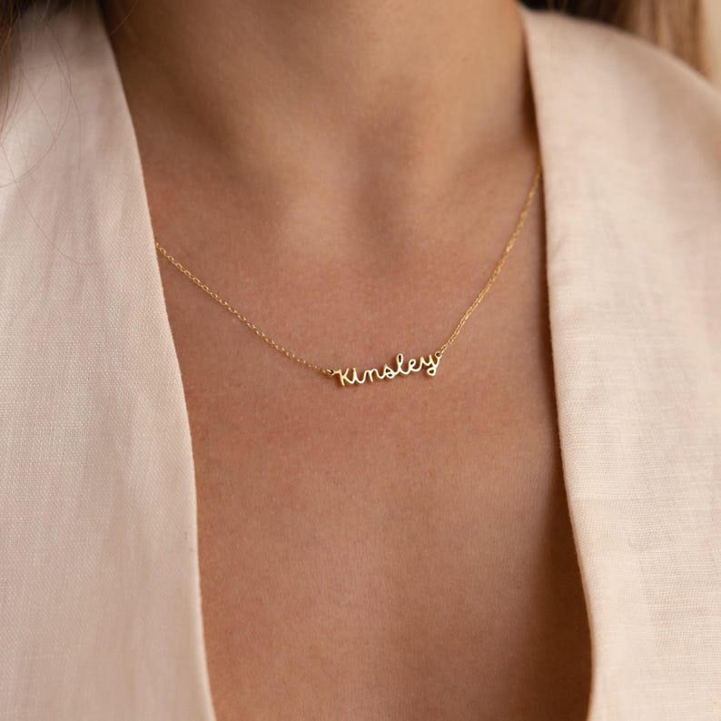Personalized Name Necklace by CaitlynMinimalist • Delicate Layering Necklace • Dainty Name Charm Jewelry • Birthday Gift for Her • NM03F106 image 3