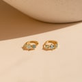 Aquamarine Huggie Hoops by Caitlyn Minimalist • Dainty Blue Diamond Earrings in Gold • Wedding Jewelry • Perfect Gift for Mom • ER384