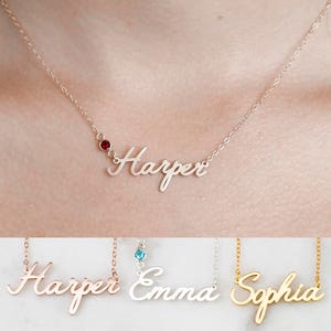 Custom Name Necklace Children Necklace Sterling Silver Necklace Baby Shower Gift Bridesmaid Gift Mom Gift NH02F52 image 2