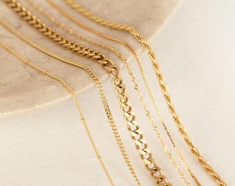 Essential Necklace Chains by Caitlyn Minimalist • Herringbone, Rope, Snake Chain Necklaces & More • Trending Silver, Gold Layering Necklaces