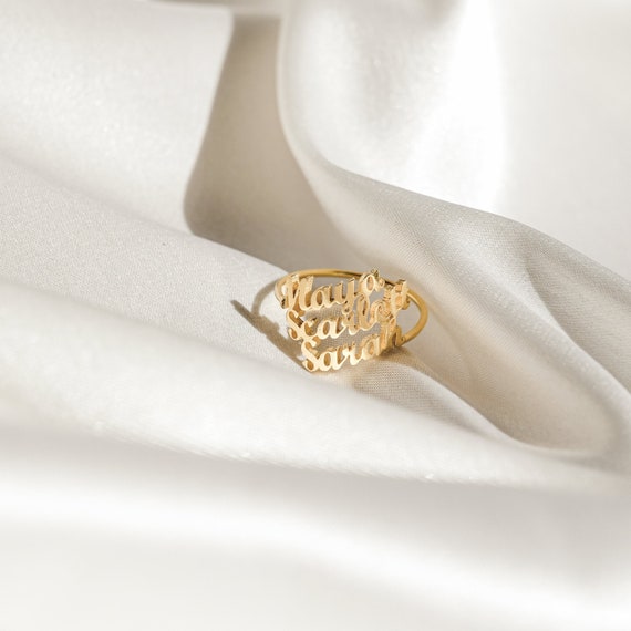 Multiple Name Ring by Caitlyn Minimalist Triple Name Ring