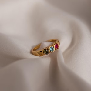 Vintage Birthstone Ring by CaitlynMinimalist • Art Deco Engagement Ring • Custom Mothers Ring • Statement Jewelry • Gift for Grandma • RM163