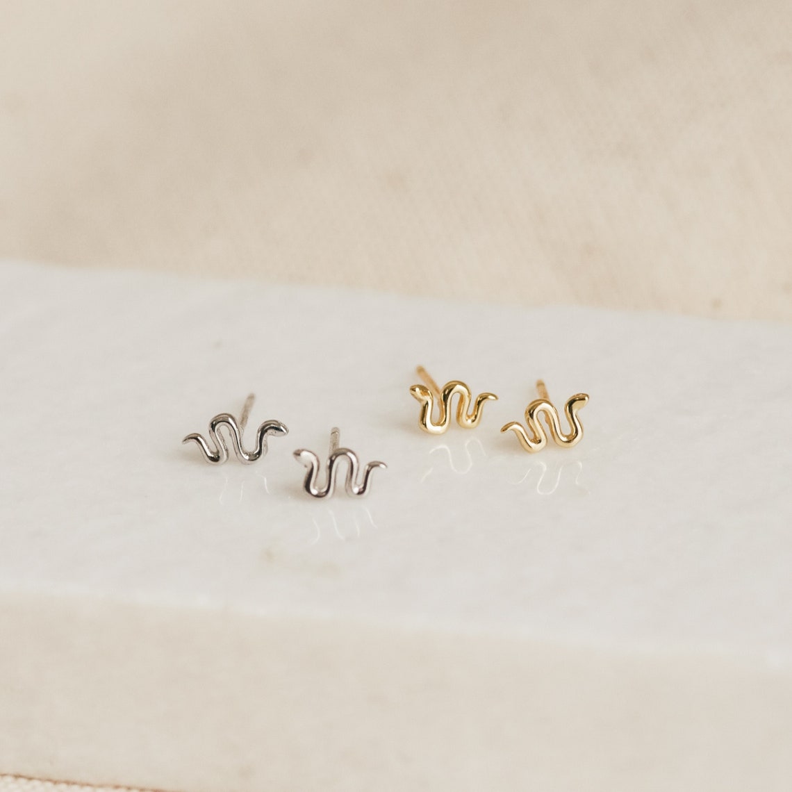 Snake Stud Earrings by Caitlyn Minimalist • Dainty Python Earrings ...