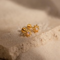 Opal Sun Studs by Caitlyn Minimalist • Celestial Flat-Back Stud Earrings in Gold & Silver • Opal Birthstone Jewelry • Daughter Gift • ER585