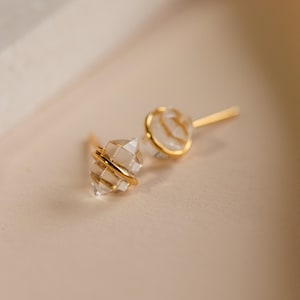 Herkimer Diamond Stud Earrings by Caitlyn Minimalist • Raw Crystal Earrings • Bohemian Gemstone Jewelry • Best Friend Gift • ER342