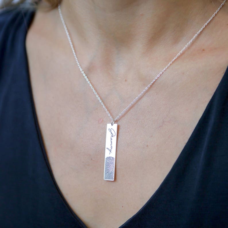 Handwriting Bar Necklace \u2022 Custom Actual Handwriting Jewelry \u2022 Personalized Signature Necklace \u2022 Memorial Keepsake Jewelry \u2022 Mom Gift \u2022 NM23