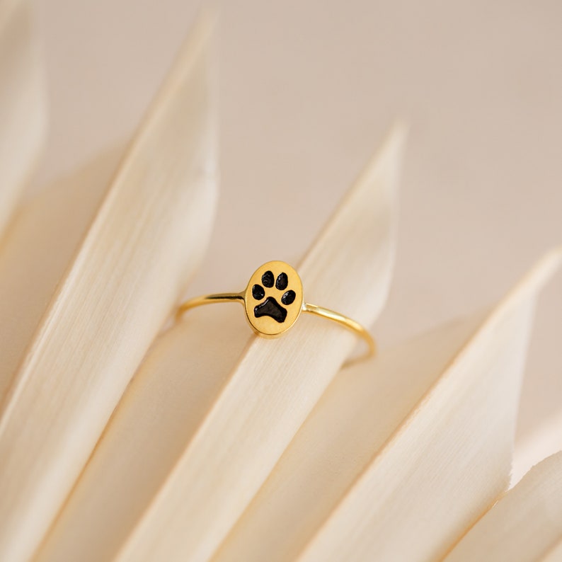 Custom Paw Print Ring Your Actual Pet Print Ring Personalized Fingerprint Cat Print Jewelry Pet Lover Gift Pet Memorial RM52B image 5