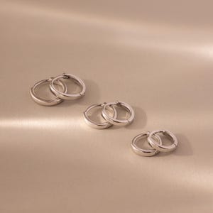 Dainty Huggies Set by Caitlyn Minimalist • Mini Small Silver Hoop Earrings • Minimalist Stackable Earrings • Everyday Jewelry • Gift for Her