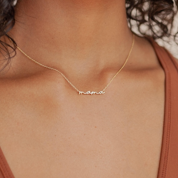 Dainty Mama Necklace by Caitlyn Minimalist in Sterling Silver, Gold & Rose Gold • New Mom Necklace • Perfect Gifts for Mom • NR014