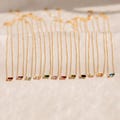 Baguette Birthstone Necklace by Caitlyn Minimalist • Everyday Dainty Gemstone Jewelry • Personalized Gifts • Graduation Gift for Her • NR136