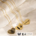 Actual Fingerprint Necklace • Engraved Fingerprint Handwriting Jewelry • Custom Heart Charm • Memorial Necklace • Personalized Gift • NM32