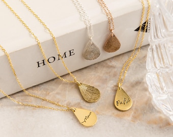Fingerabdruck Halskette • Gedenkschmuck Geschenk • Winzige Träne Fingerabdruck Halskette • Echter Fingerabdruck Schmuck • Benutzerdefinierte Mutter Geschenk • NM31
