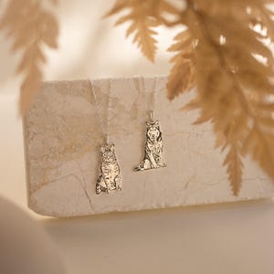 Custom Pet Portrait Necklace • Pet Memorial Jewelry • Dog Engraved Necklace or Cat Necklace • Pet Loss Memorial Gift • Gift for Him • NM41 image 6