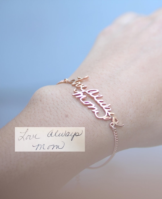 Handwriting Bracelet Custom Actual Handwriting Jewelry - Etsy