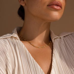 Diamond Link Chain Necklace by Caitlyn Minimalist • Statement Paperclip Necklace • Everyday Layering Necklace • Birthday Gifts • NR170