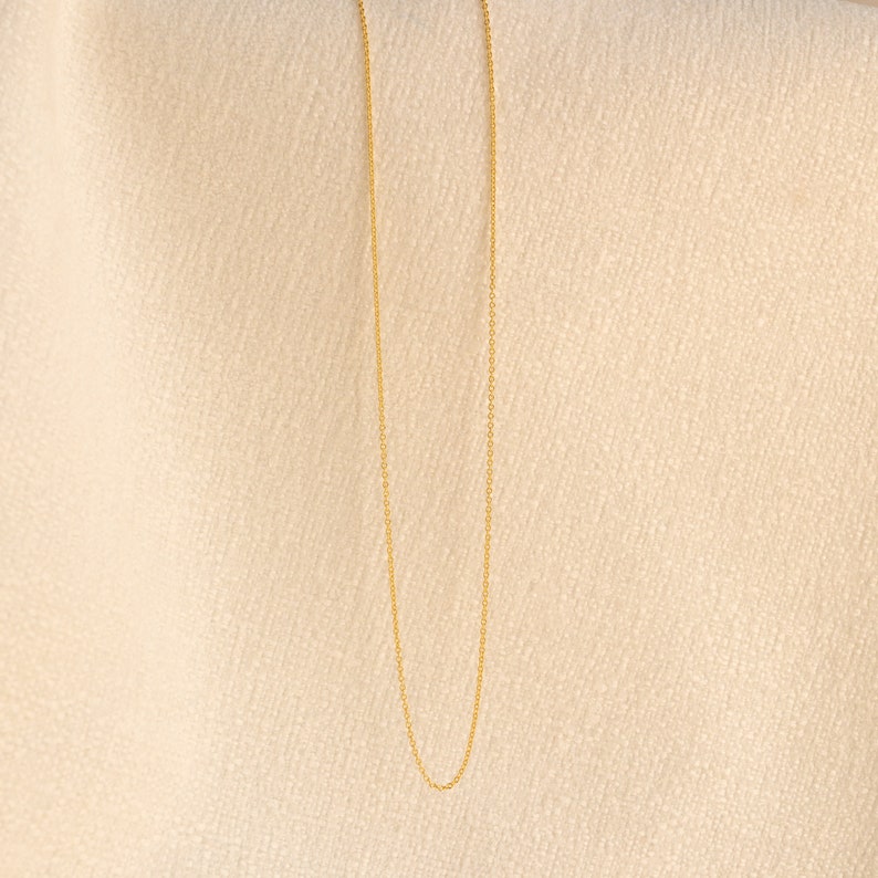 Dainty Layering Chain Necklace by Caitlyn Minimalist Trendy Gold Cable Chain Minimalist Jewelry, Perfect for Everyday Wear NR086 image 4