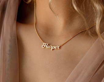 Collier prénom personnalisé par Caitlyn Minimalist • Collier superposé personnalisé • Cadeau d'anniversaire • Bijou prénom personnalisé • Cadeau pour femme • NH65F97