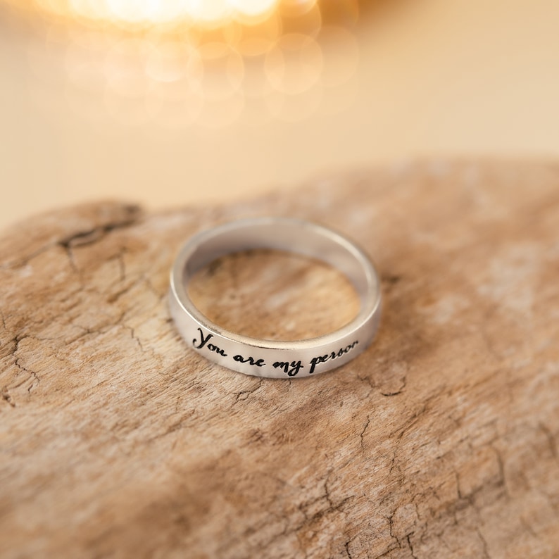 Memorial Handwriting Ring Actual Handwriting Band Ring Wedding Band Unisex Ring Personalized Handwriting Gift Couples Gift RM24 image 5