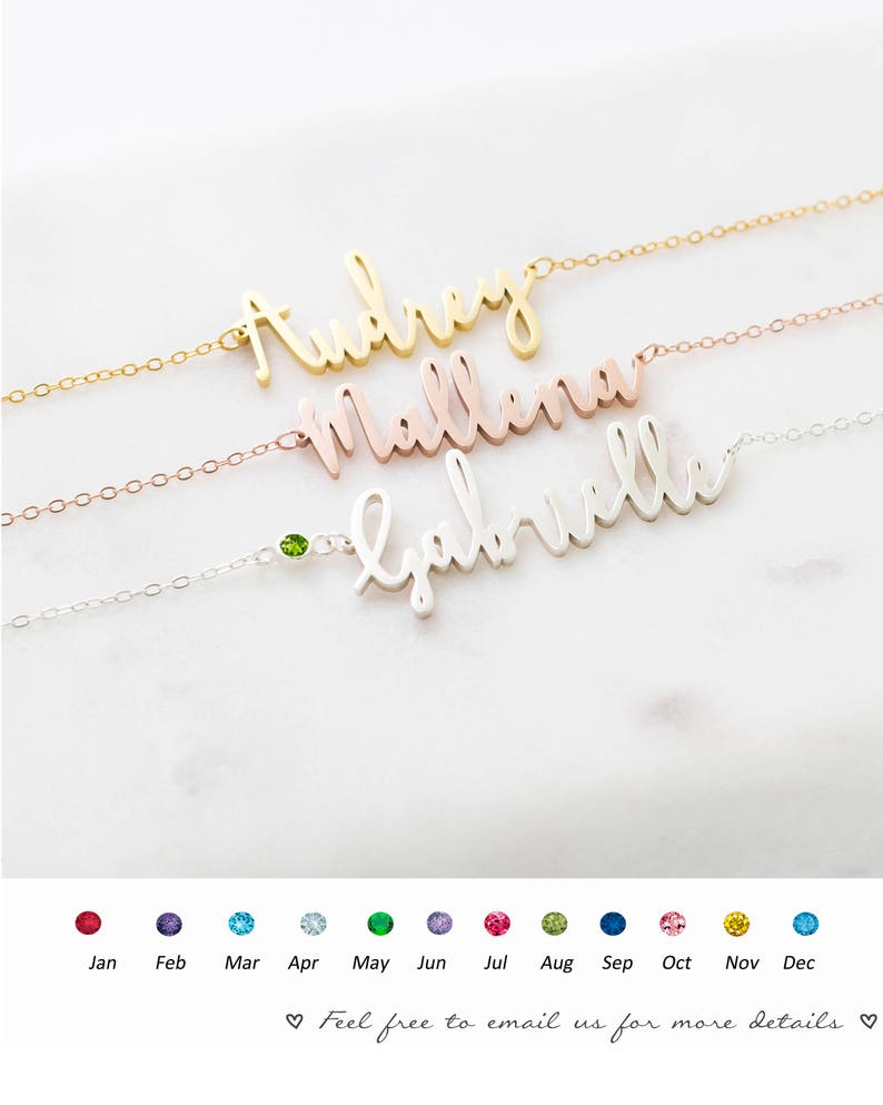 Custom Name Necklace Children Necklace Sterling Silver Necklace Baby Shower Gift Bridesmaid Gift Mom Gift NH02F52 image 7