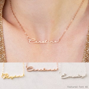 Name Necklace in Sterling Silver Custom Name Necklace in Gold, Rose Gold Personalized Gift for Her GIFT FOR MOM NH02F68 image 5