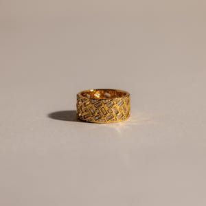 Anello baguette con diamanti a mosaico di Caitlyn Minimalist • Anello impilabile vintage massiccio • Gioielli Art Déco • Regalo di anniversario per la moglie • RR212 immagine 4