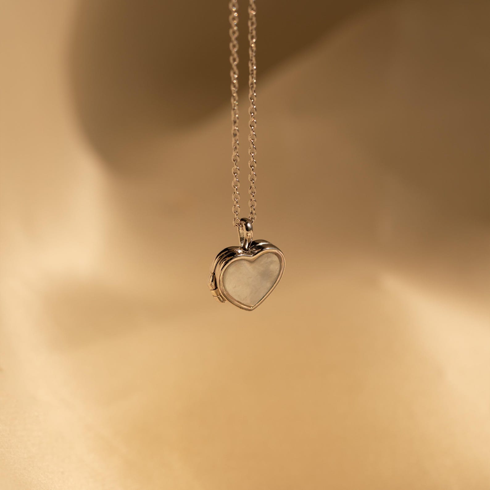 Mother of Pearl Heart Locket by Caitlyn Minimalist • Silver Locket ...