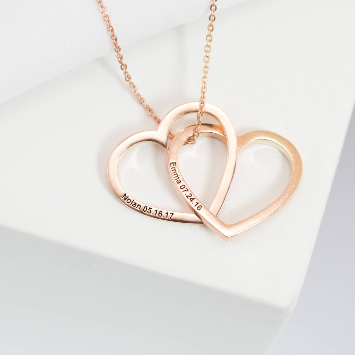 Custom Heart Necklace Engrave Heart Pendant Personalized Etsy