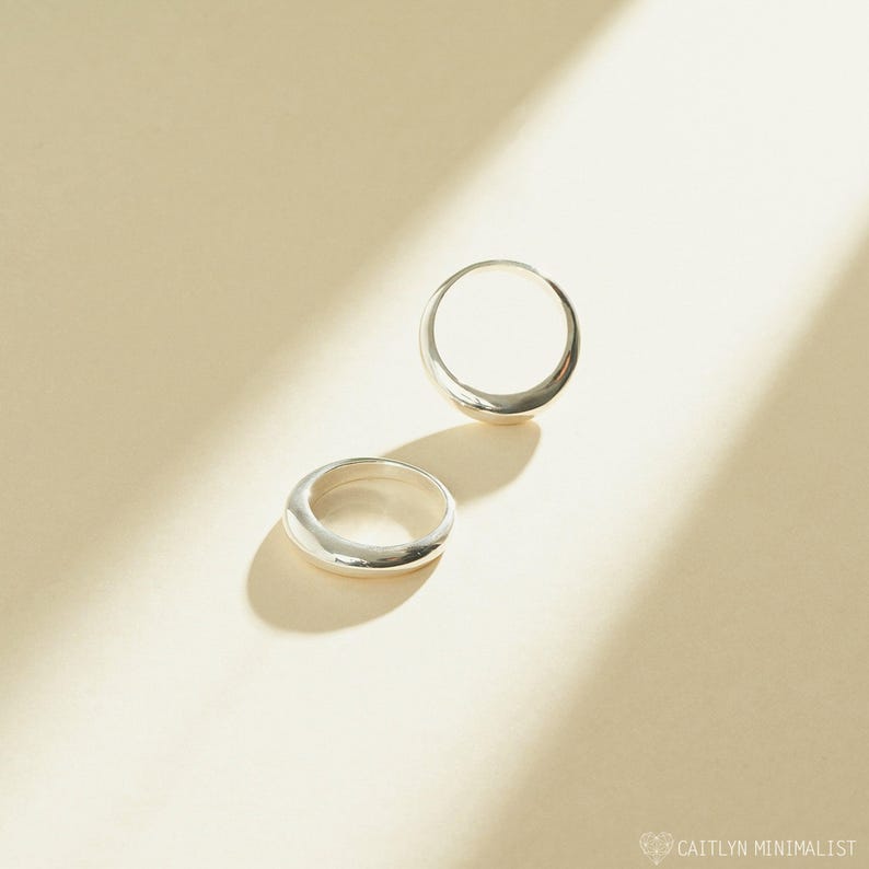 DOME Ring • Minimalist Ring • Modern Geometric Ring • Silver Ring, Gold Ring • Statement Ring • Pinky Ring • RR001 image 1