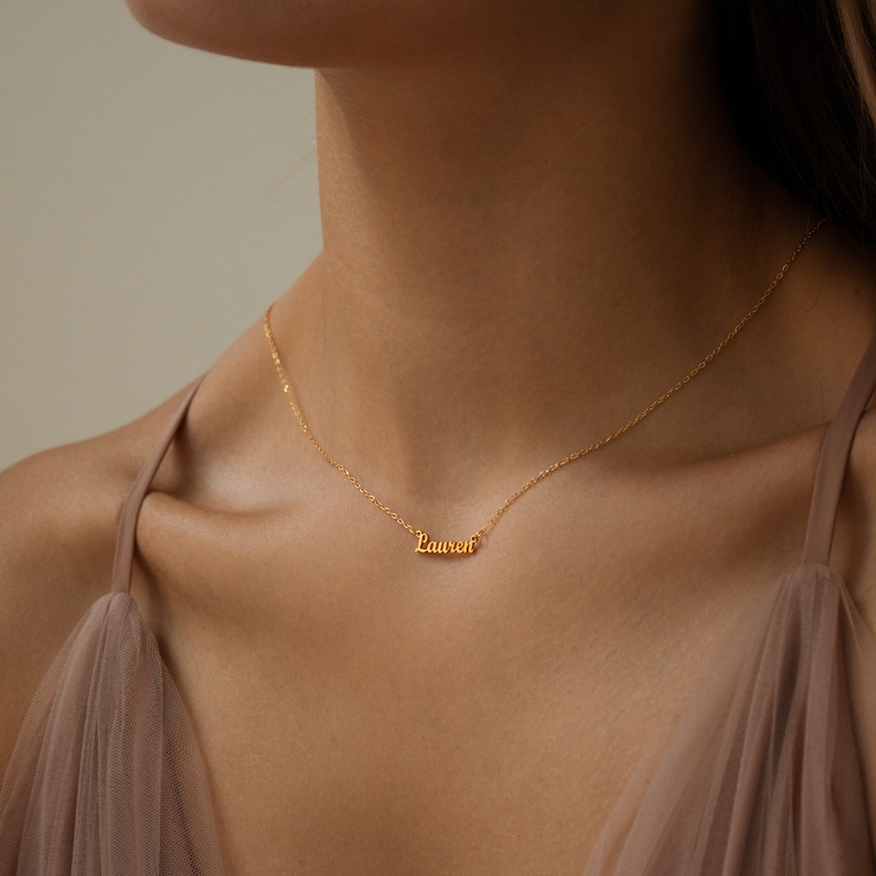 Dainty Name Necklace by CaitlynMinimalist Personalized Name Necklace Minimalist Gold Jewelry Bridesmaid Gifts NM03F91 image 5