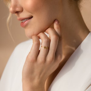 Duo Birthstone Ring by Caitlyn Minimalist Baguette & Marquise Gemstone Ring Handmade Jewelry Perfect Best Friend Gift RM95 18K GOLD